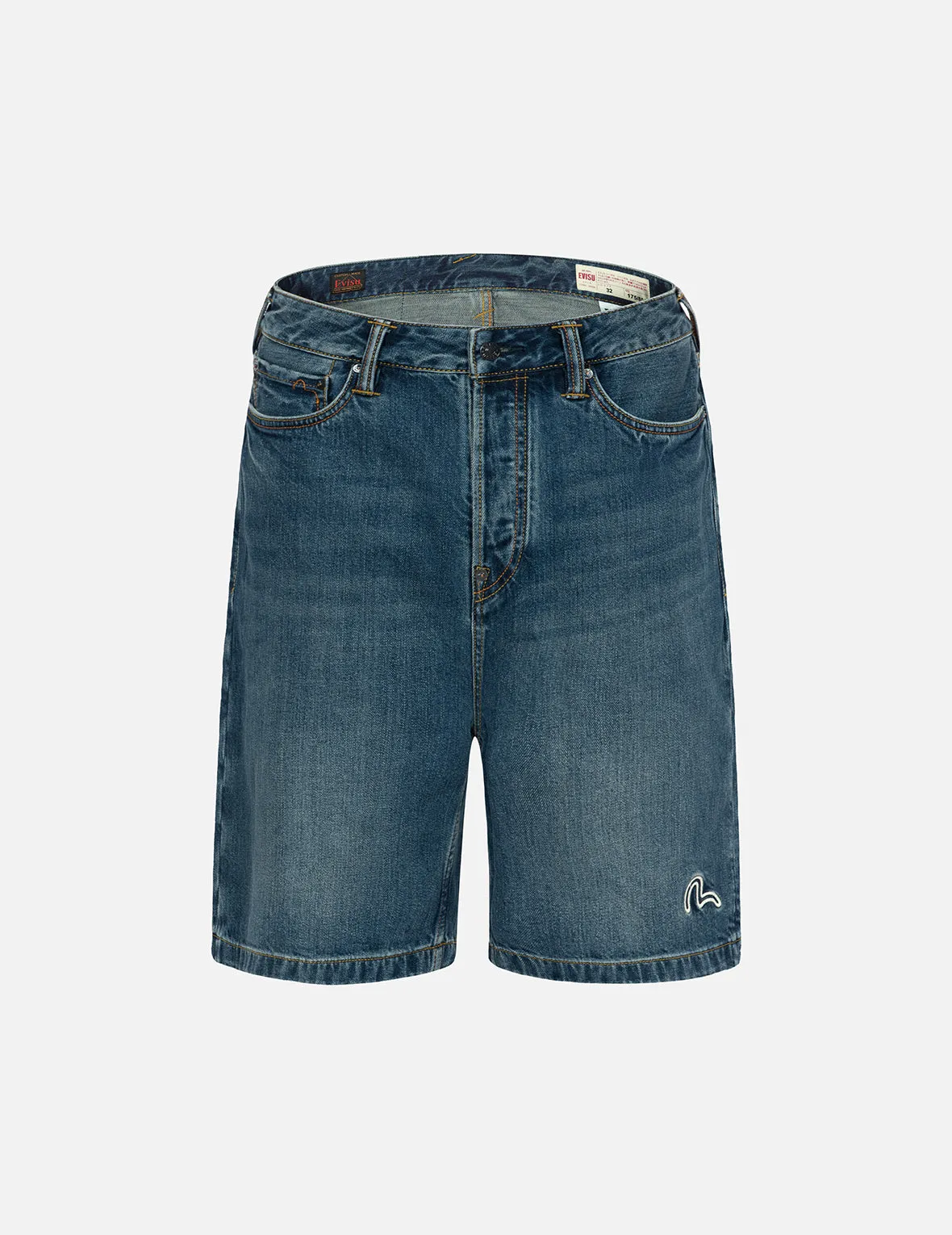 Allover Godhead Print and Seagull Embroidery Relax Fit Denim Shorts sold by Evisu product image thumbnail 2