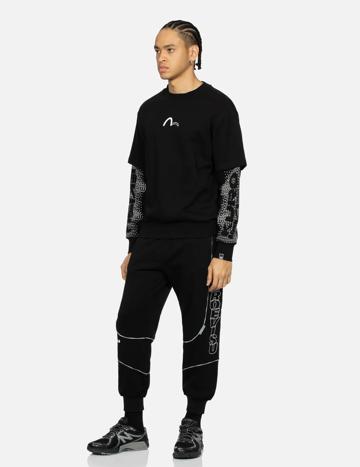 2-in-1 Multiple Branding Print Relax Fit Sweatshirt sold by Evisu product image thumbnail 4