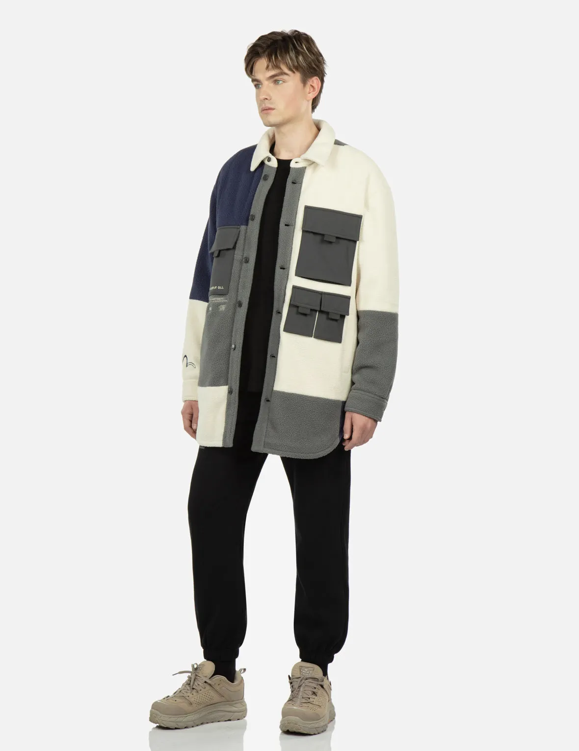 Colorblock Fleece Shirt Jacket sold by Evisu product image thumbnail 5