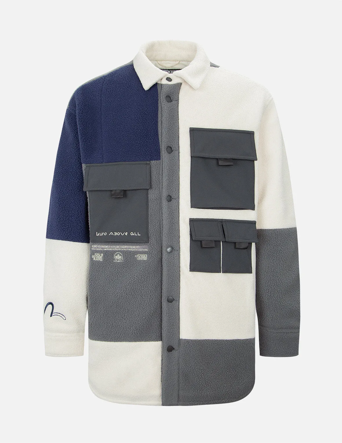 Colorblock Fleece Shirt Jacket sold by Evisu product image thumbnail 3