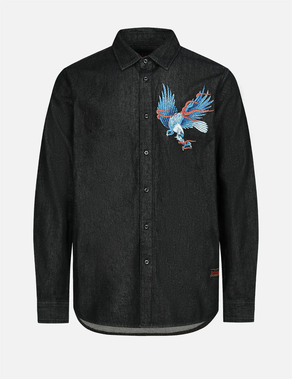Eagle and Seagull Embroidery Denim Shirt sold by Evisu