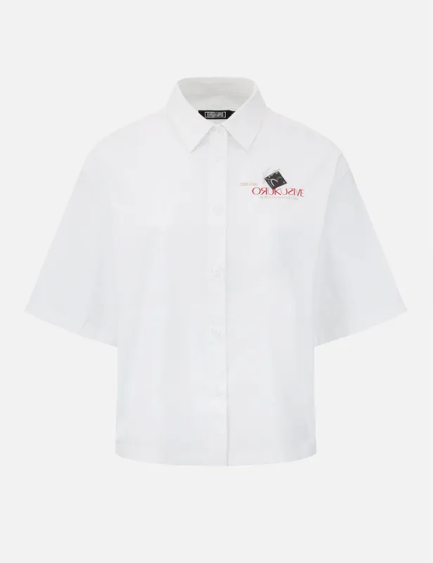 Seagull Tag Cropped Shirt made by Evisu