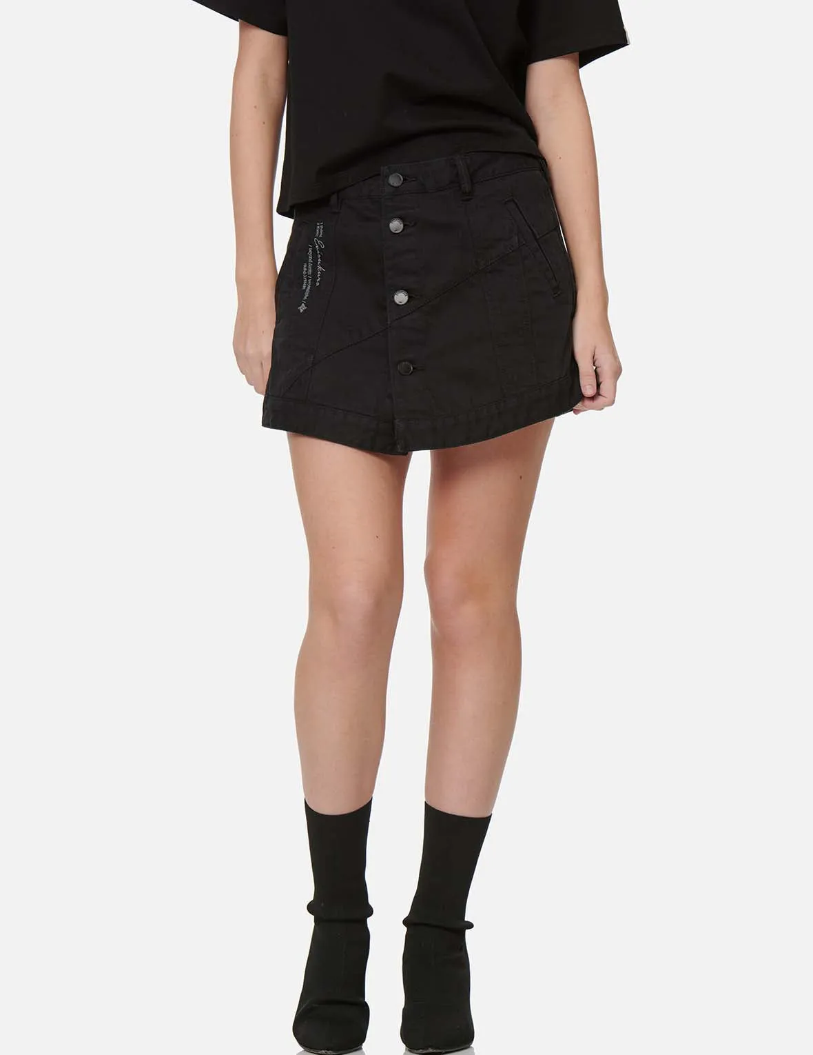 Seagull Embroidery Denim Skort sold by Evisu product image thumbnail 3