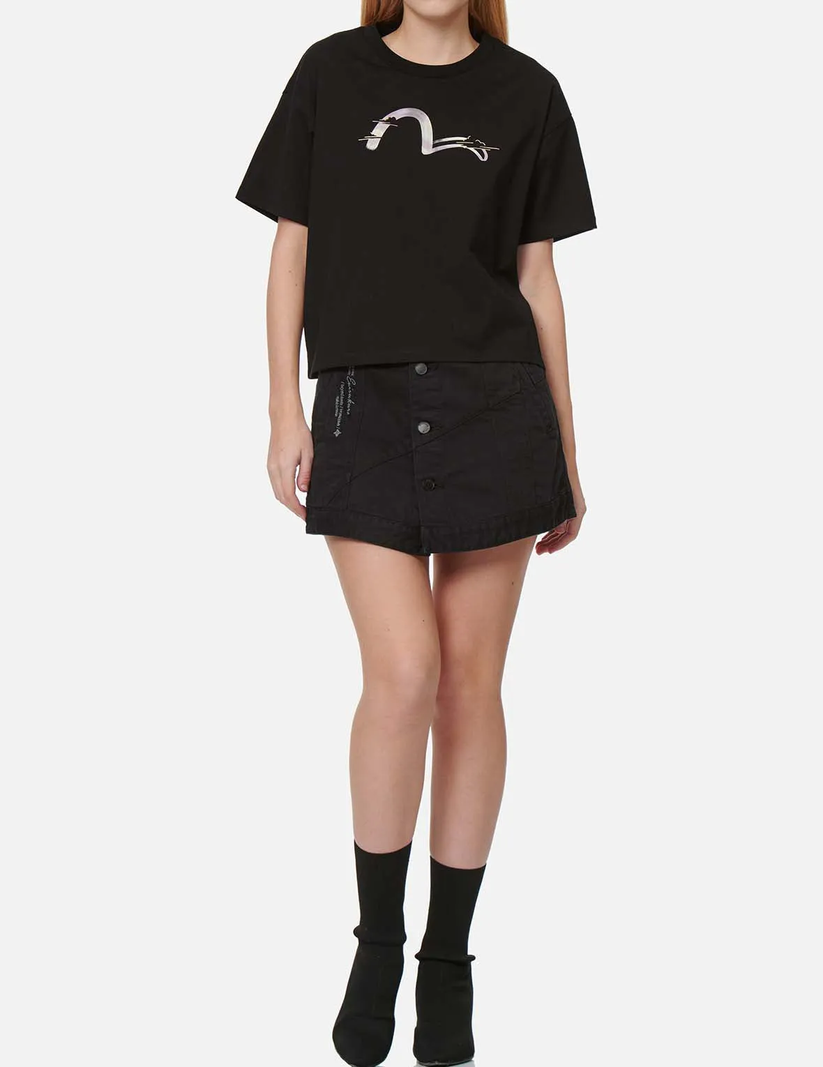 Seagull Embroidery Denim Skort sold by Evisu product image thumbnail 5