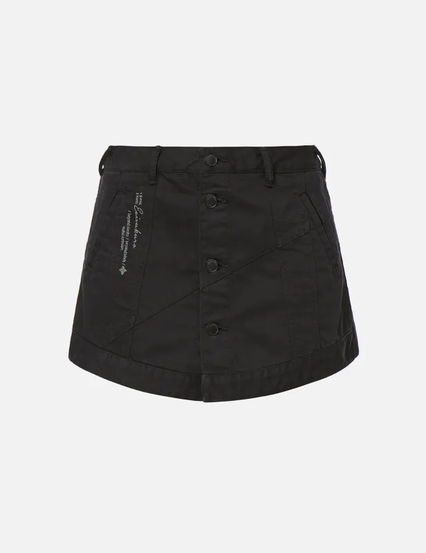 Seagull Embroidery Denim Skort sold by Evisu