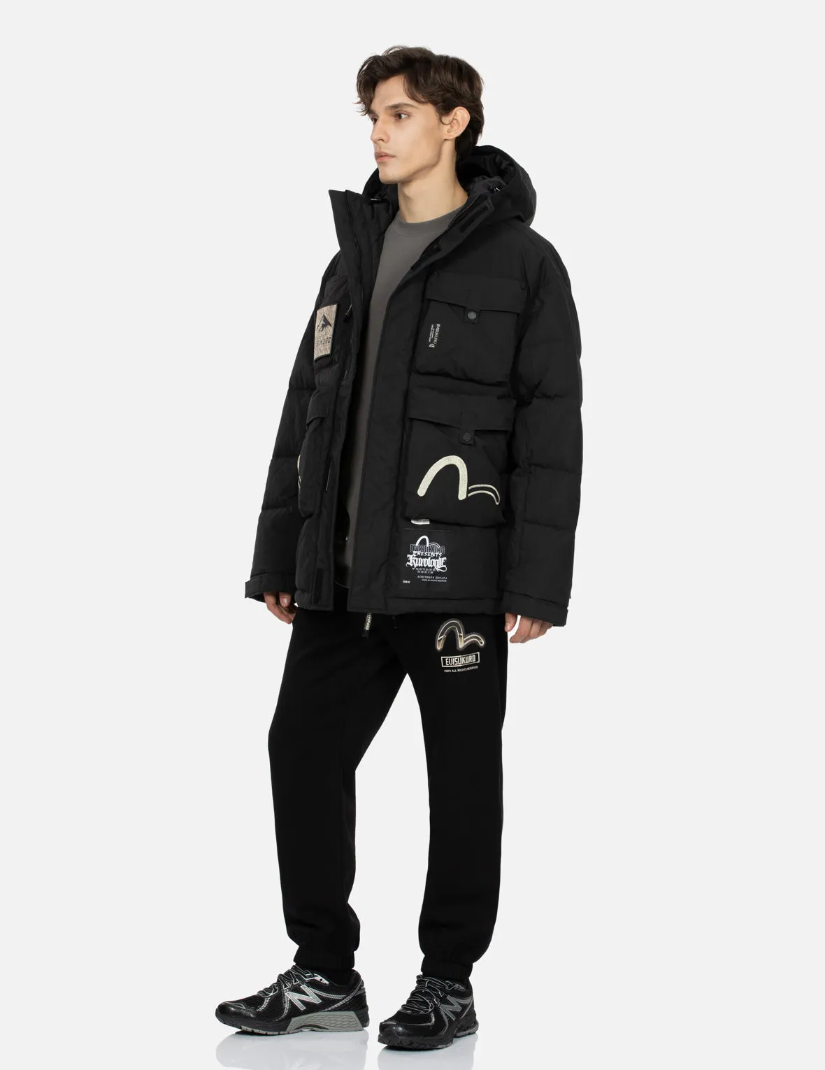 Metallic Effect Logo Relax Fit Sweatpants sold by Evisu product image thumbnail 3