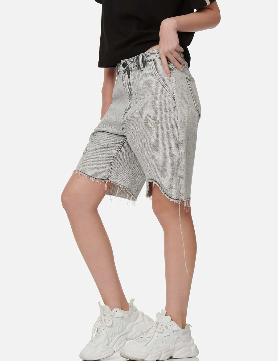 Distressed Bermuda Denim Shorts sold by Evisu product image thumbnail 3