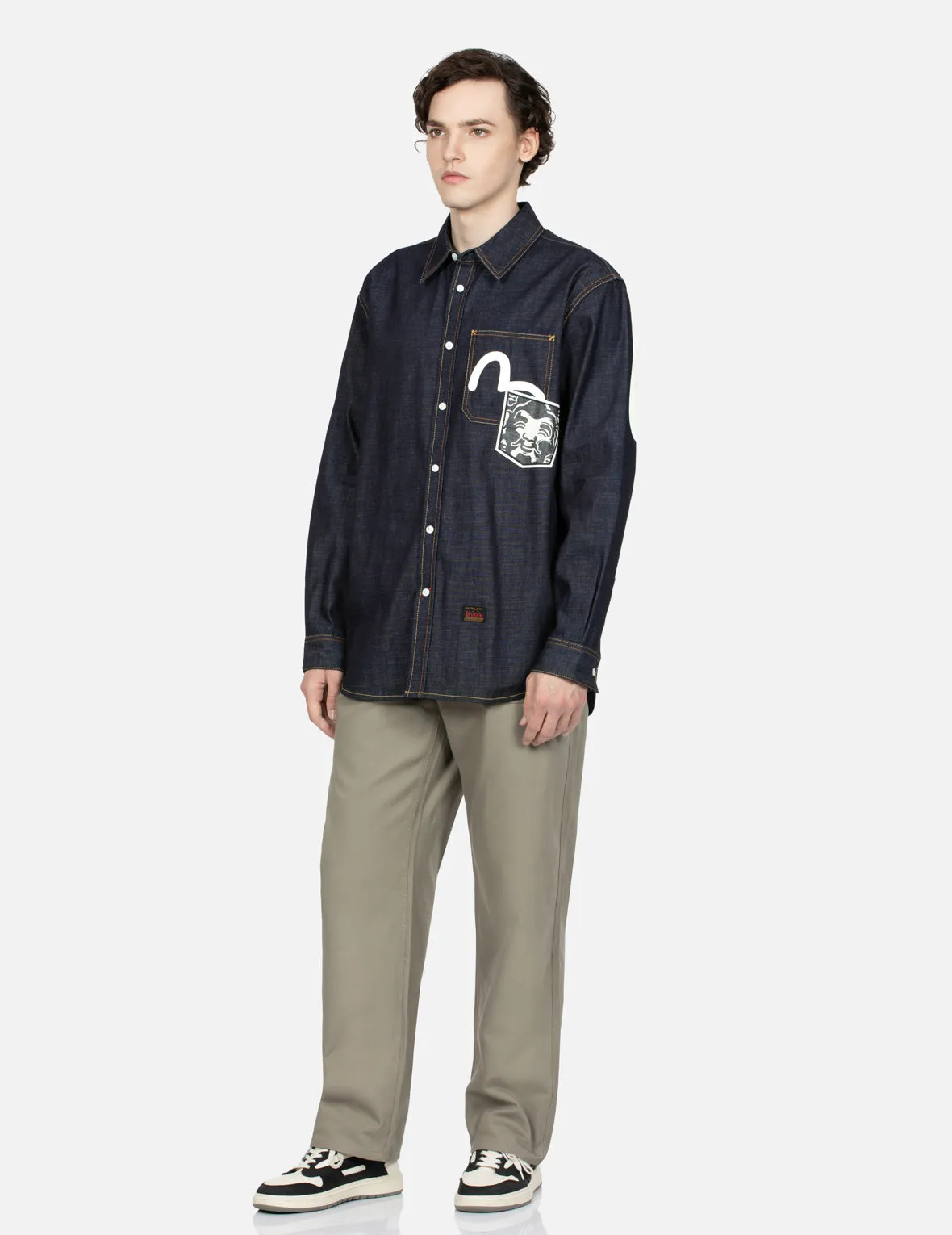 Daicock Print Relax Fit Denim shirt sold by Evisu product image thumbnail 3