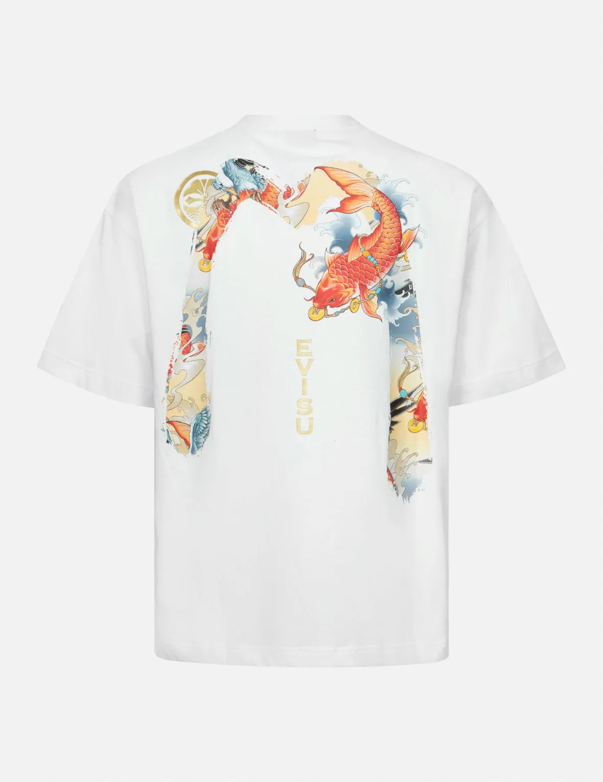 Koi and Seagull Brushstroke Daicock Digital Print Loose Fit T-shirt sold by Evisu product image thumbnail 2
