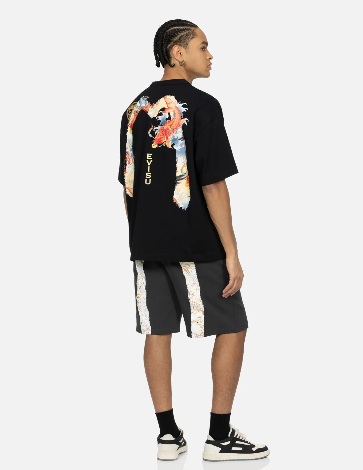 Koi and Seagull Brushstroke Daicock Digital Print Loose Fit T-shirt sold by Evisu product image thumbnail 5