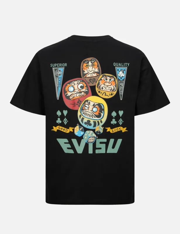 Playful Daruma Print Regular Fit T-shirt sold by Evisu