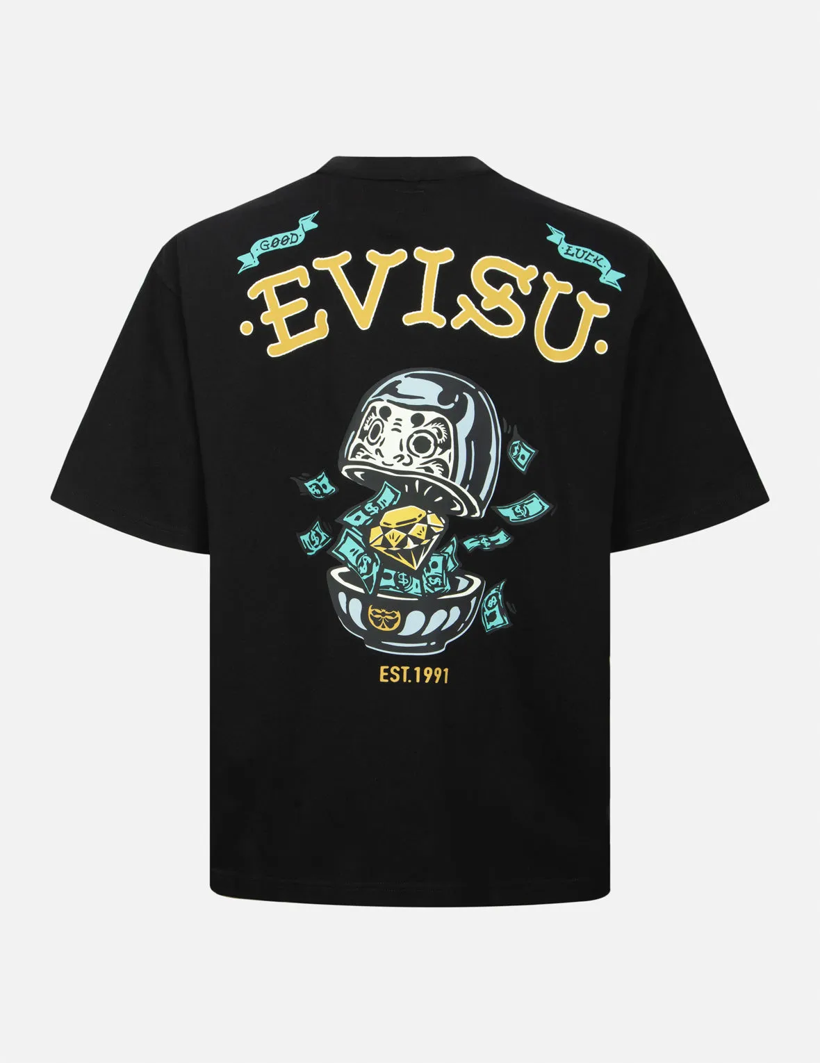Diamond Daruma Print Loose Fit T-shirt sold by Evisu