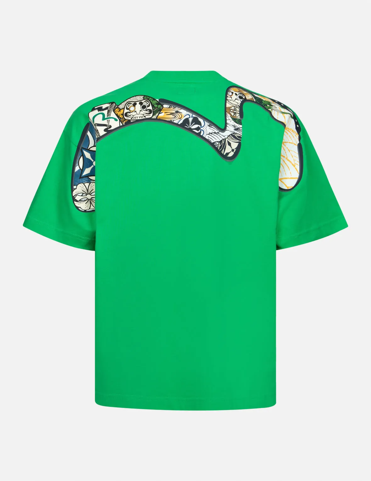 Multi-Hanafuda Daruma and Daicock Print Loose Fit T-shirt sold by Evisu