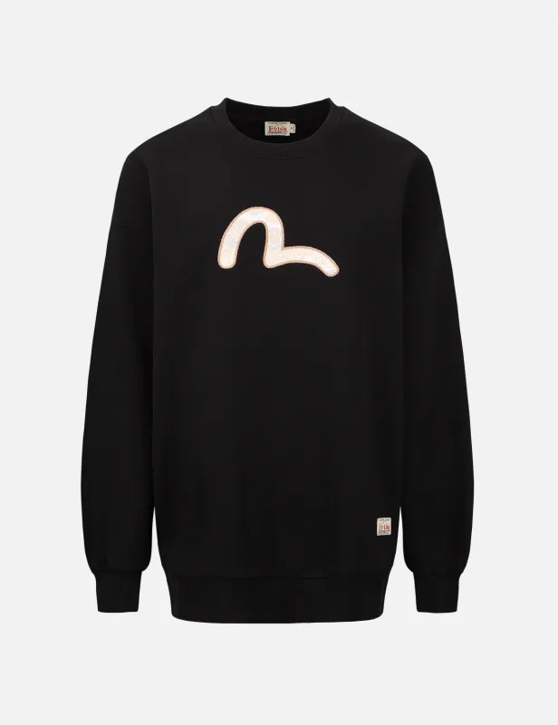 Brocade Seagull Appliqué Sweatshirt sold by Evisu