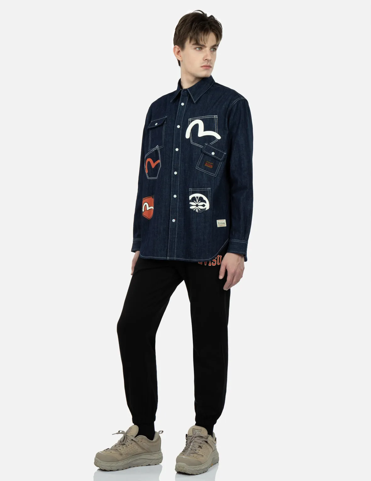 Multi-Pocket Denim Shirt sold by Evisu product image thumbnail 3