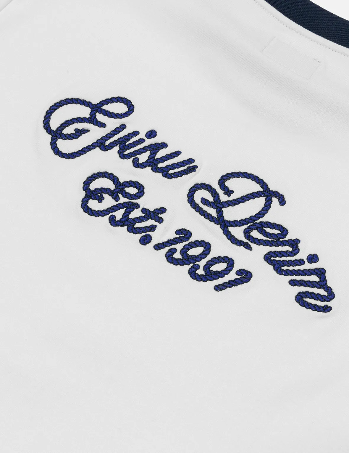 Contrast 3D Seagull and Slogan Embroidery Slim Fit T-Shirt sold by Evisu product image thumbnail 3
