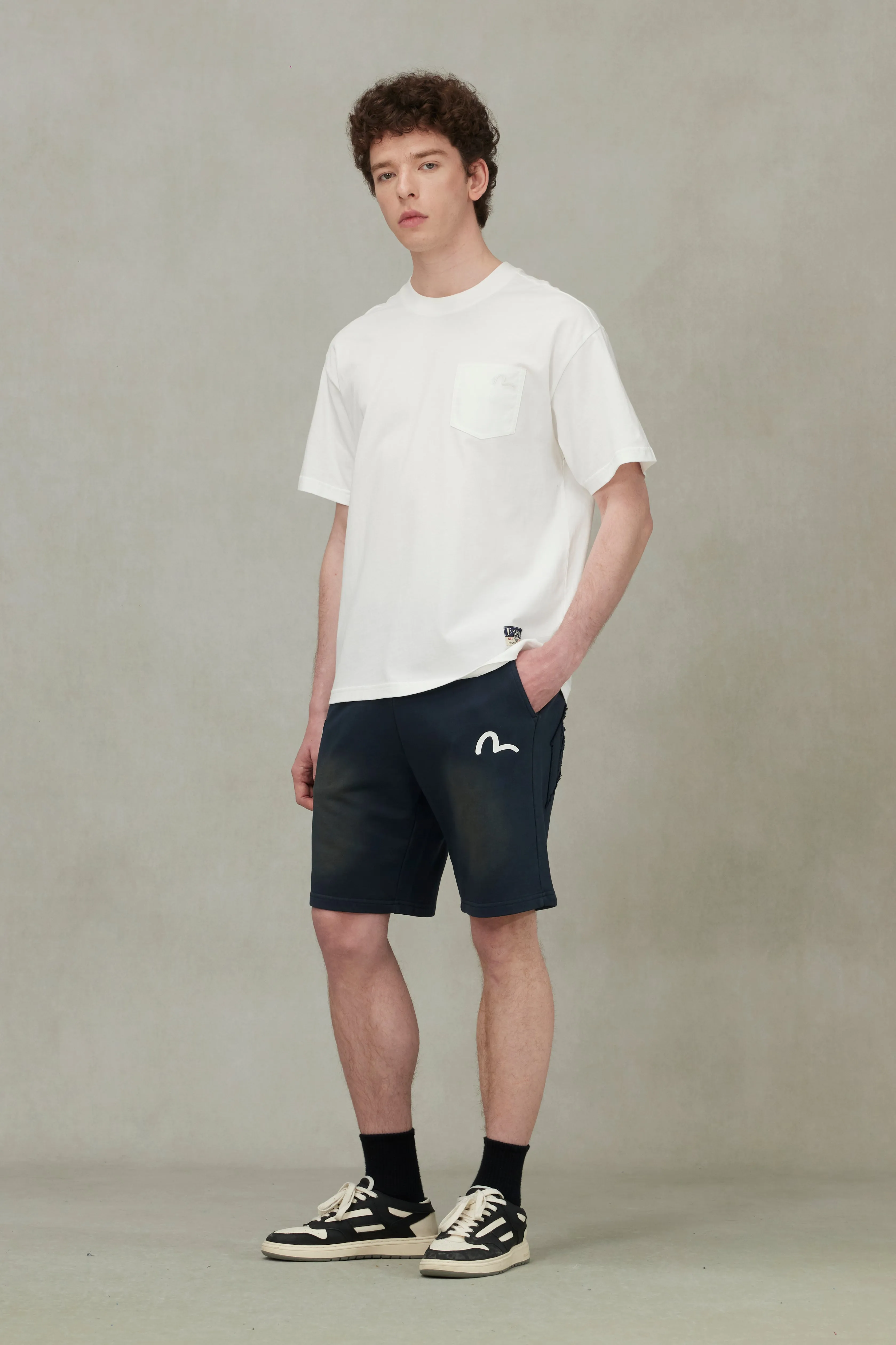 Logo Appliqué Embroidery Heavy Washed Fashion Fit Sweatshorts sold by Evisu product image thumbnail 5