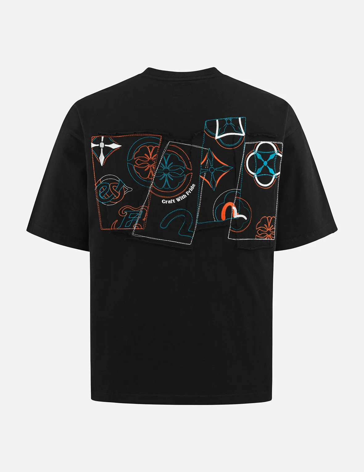 Logo and Kamon Embroidery Loose Fit T-Shirt sold by Evisu