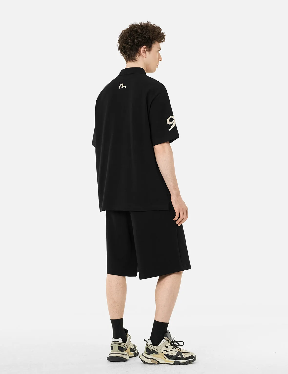 Hakutaku and Logo Embroidery Oversized Polo Shirt sold by Evisu product image thumbnail 4