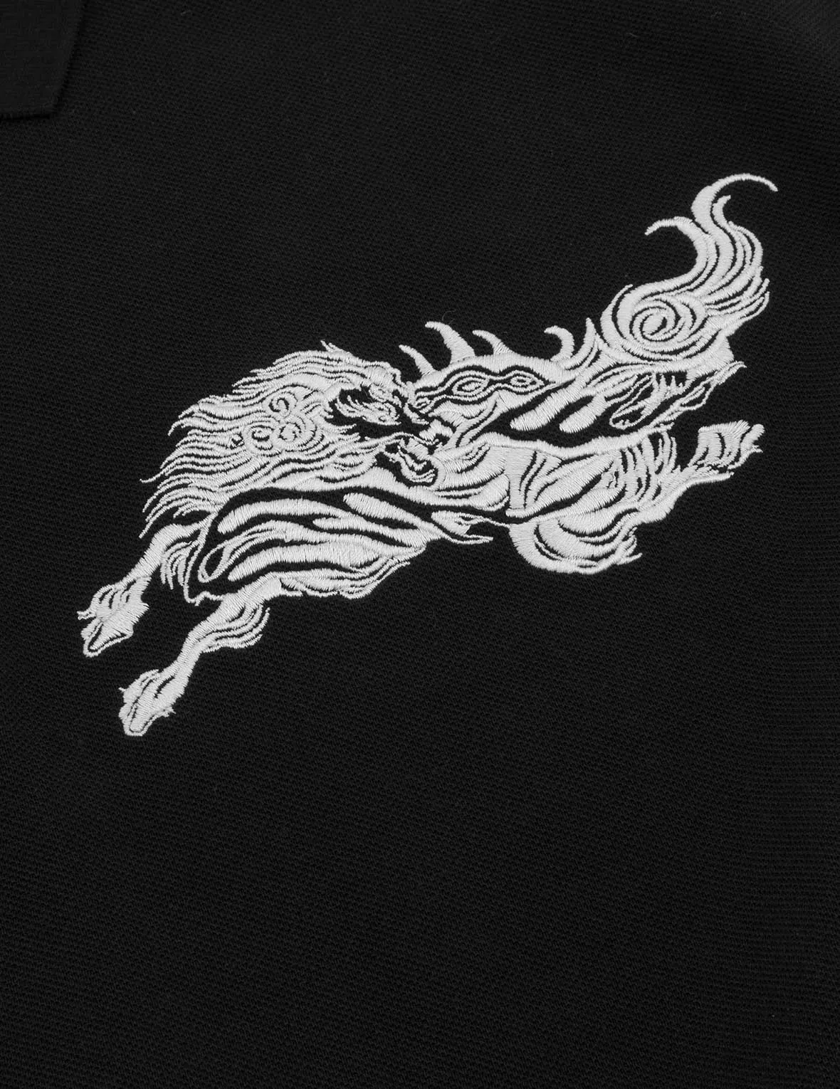 Hakutaku and Logo Embroidery Oversized Polo Shirt sold by Evisu product image thumbnail 5