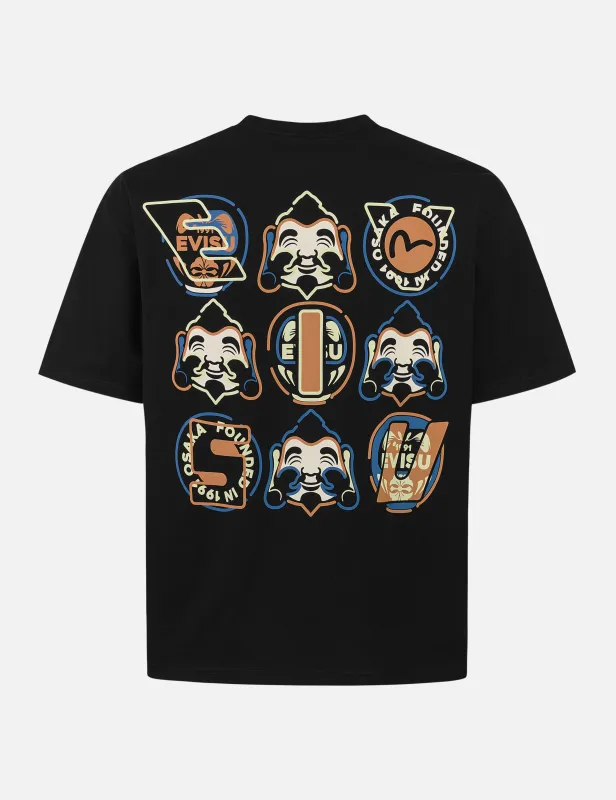 Godhead and Daruma Print Loose Fit T-Shirt sold by Evisu