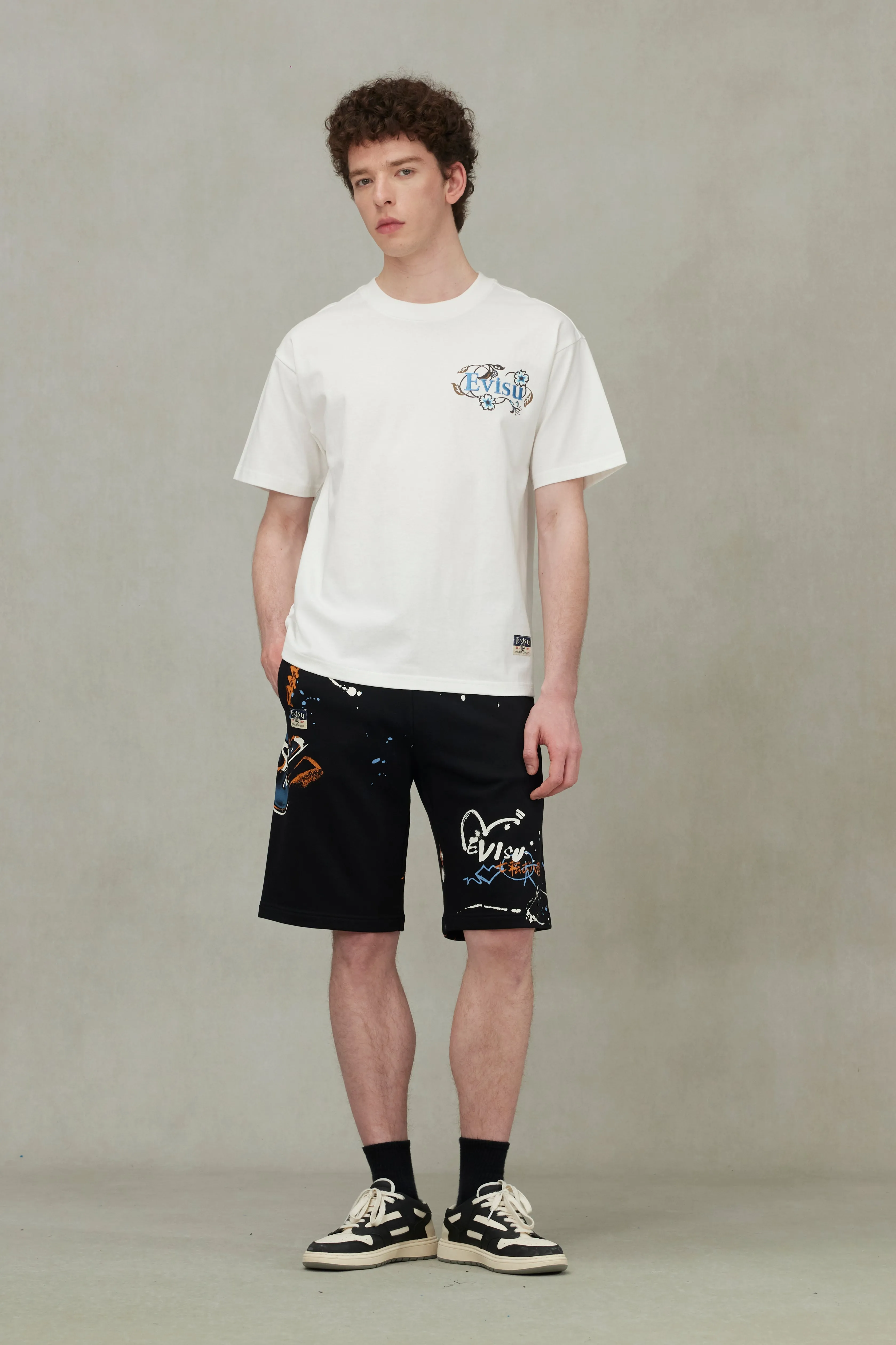 Floral Daicock and Logo Embroidery Loose Fit T-Shirt sold by Evisu product image thumbnail 5