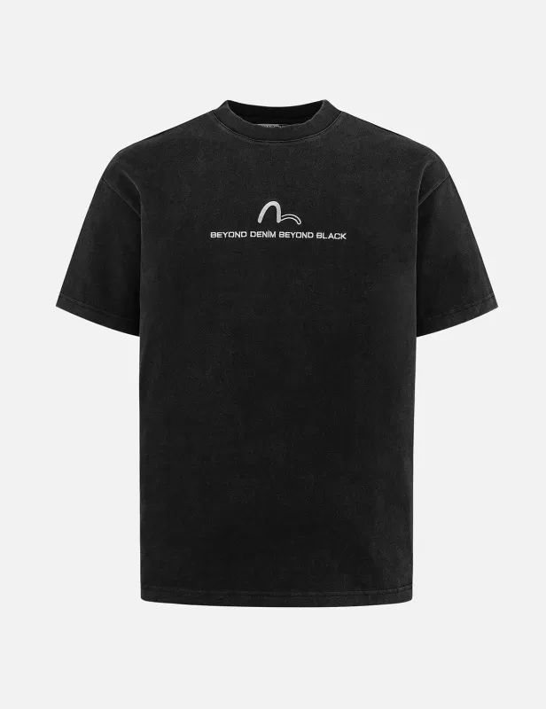 EVISUKURO Embroidery Washed Relax Fit T-shirt sold by Evisu