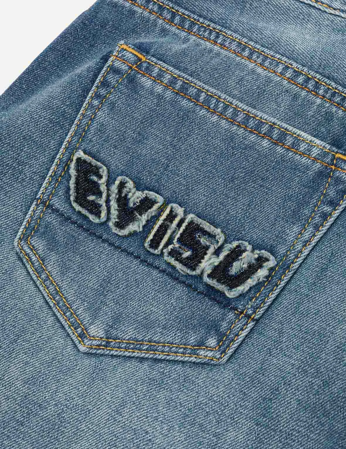 Deconstructed Seagull and Logo Applique Relax Fit Denim Shorts sold by Evisu product image thumbnail 4
