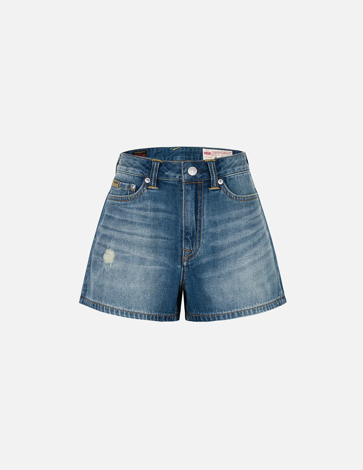 Deconstructed Seagull and Logo Applique Relax Fit Denim Shorts sold by Evisu product image thumbnail 2