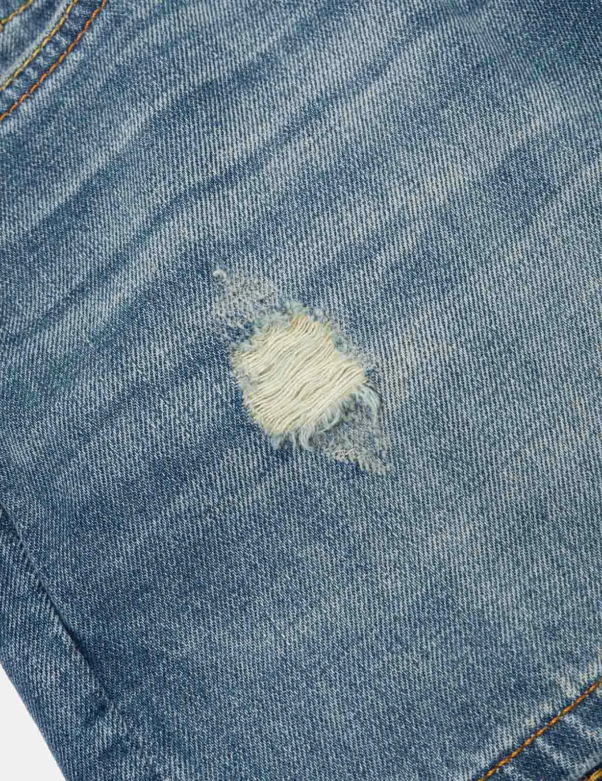 Deconstructed Seagull and Logo Applique Relax Fit Denim Shorts sold by Evisu product image thumbnail 5