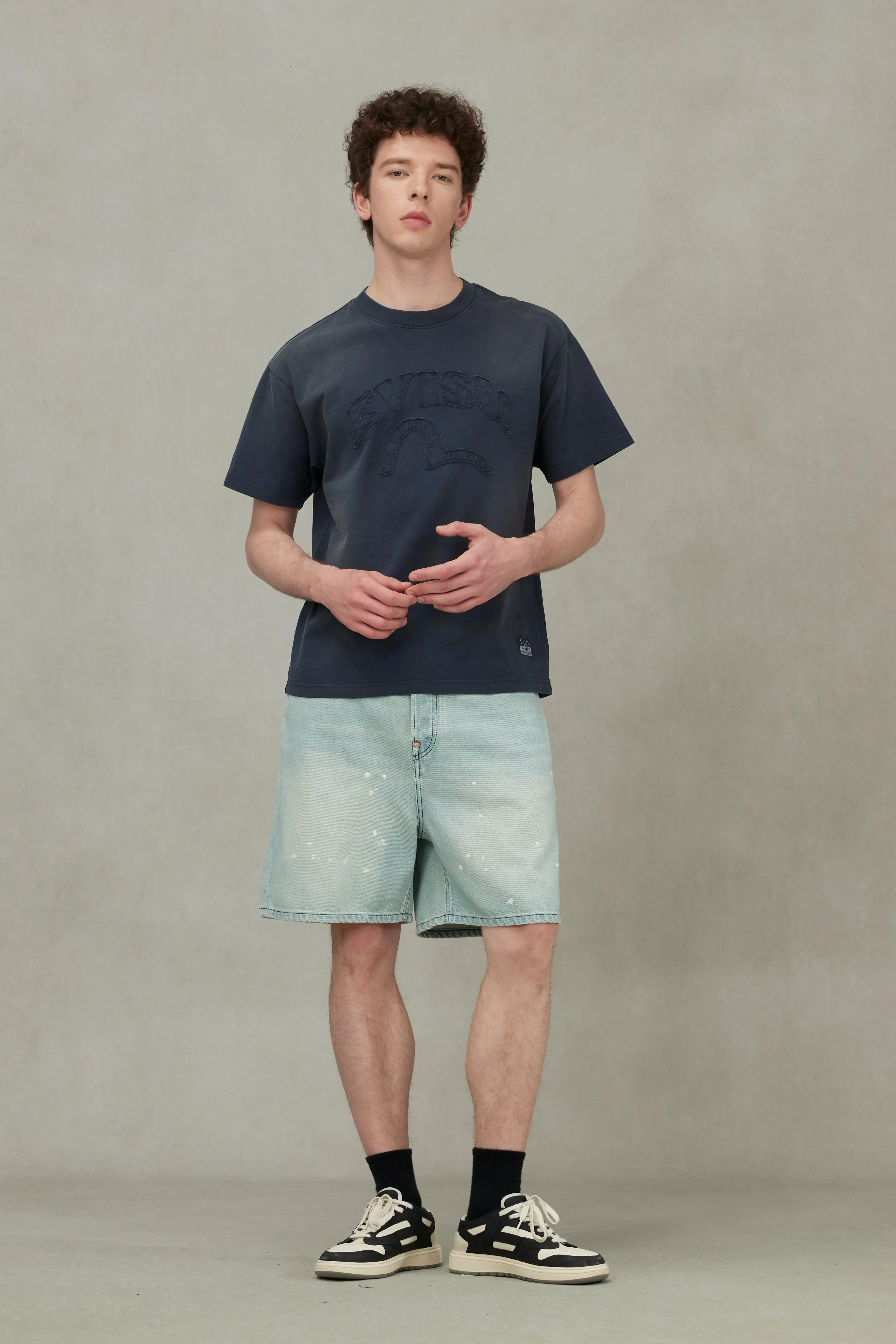 Daicock Print Oversized Denim Shorts sold by Evisu product image thumbnail 3