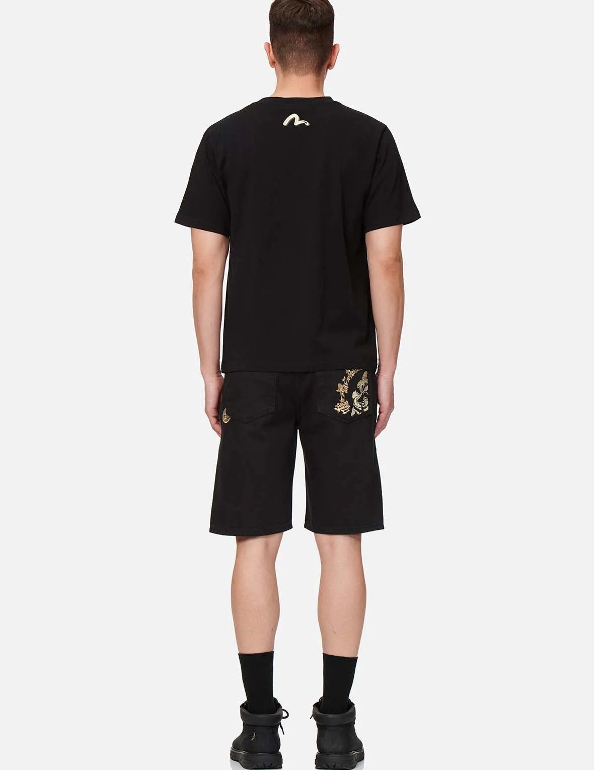 Hannya Skull Embroidered Denim Shorts sold by Evisu product image thumbnail 5