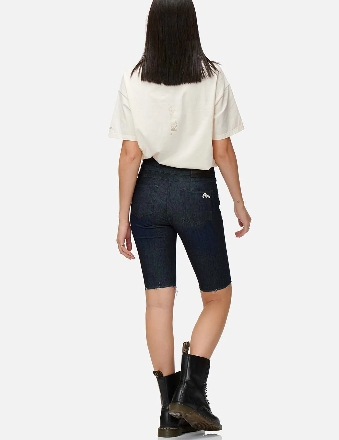 Kamon Embroidered Bermuda Denim Shorts sold by Evisu product image thumbnail 4