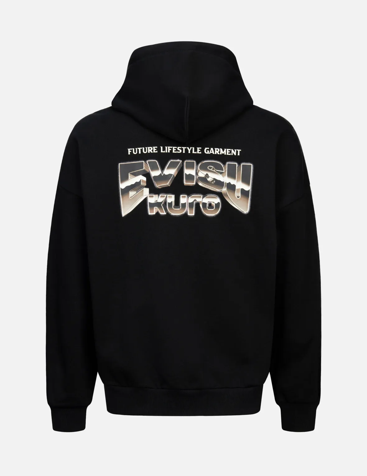 Metallic Effect Logo Print Oversized Hoodie sold by Evisu