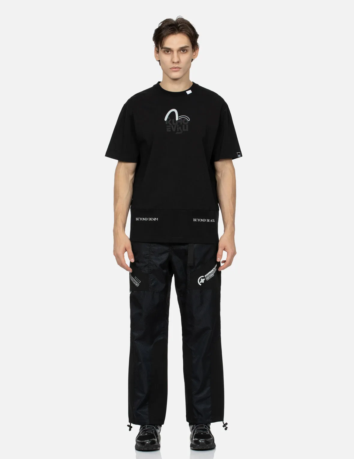 Multi Logos and Overlock Stitching Regular Fit T-shirt sold by Evisu product image thumbnail 5