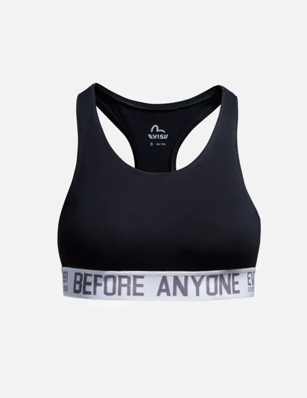 Slogan Jacquard-trimmed Stretch Sports Bra made by Evisu