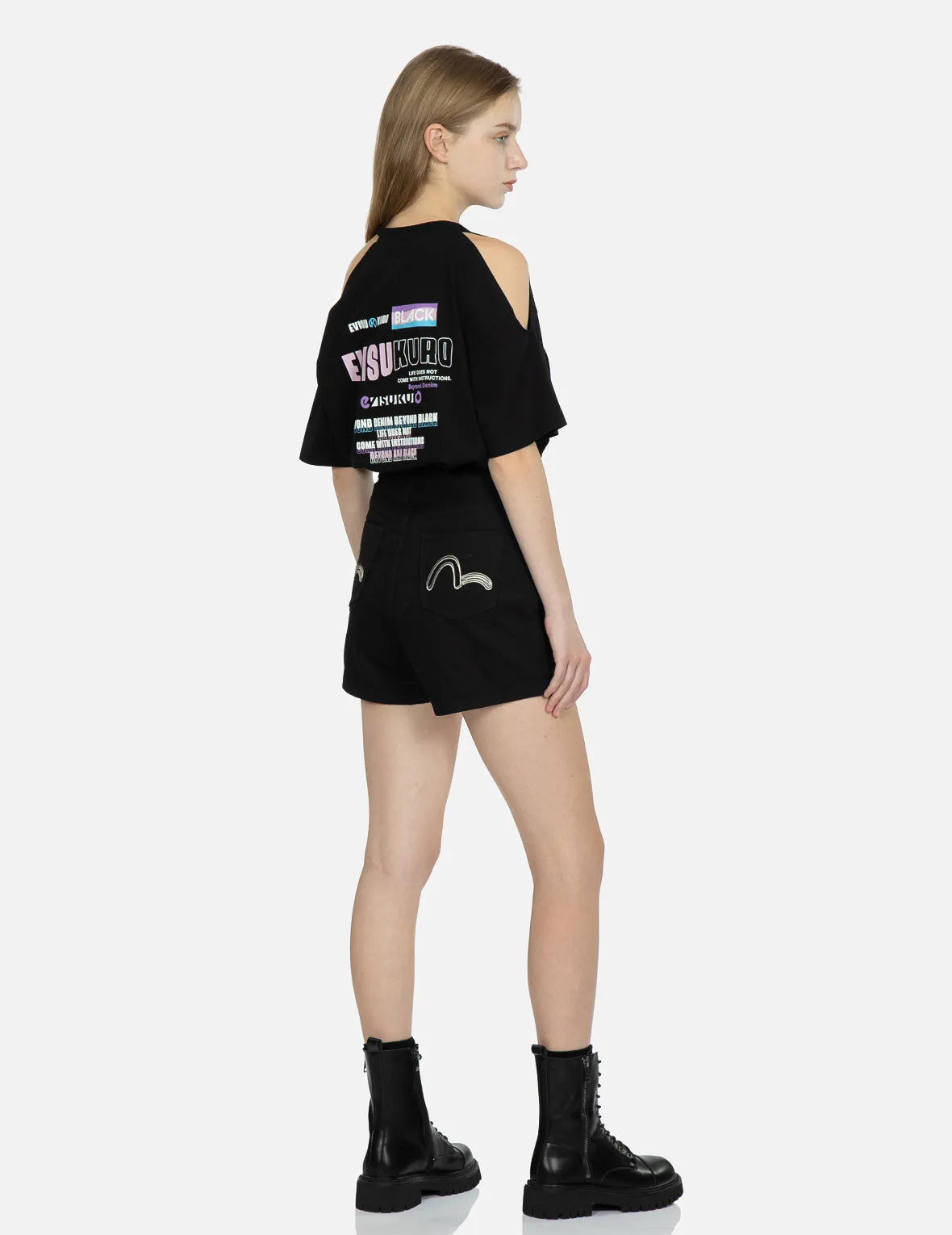 Seagull Embroidery Denim Shorts sold by Evisu product image thumbnail 5