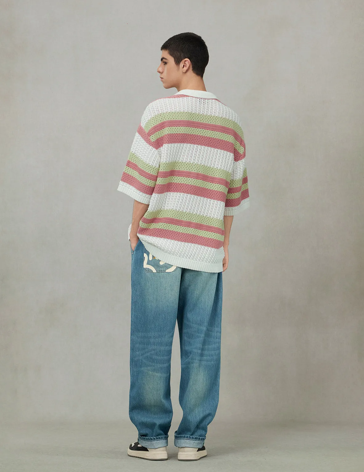 Seagull Embroidery Relax Fit Short-Sleeve Knitted Shirt sold by Evisu product image thumbnail 4