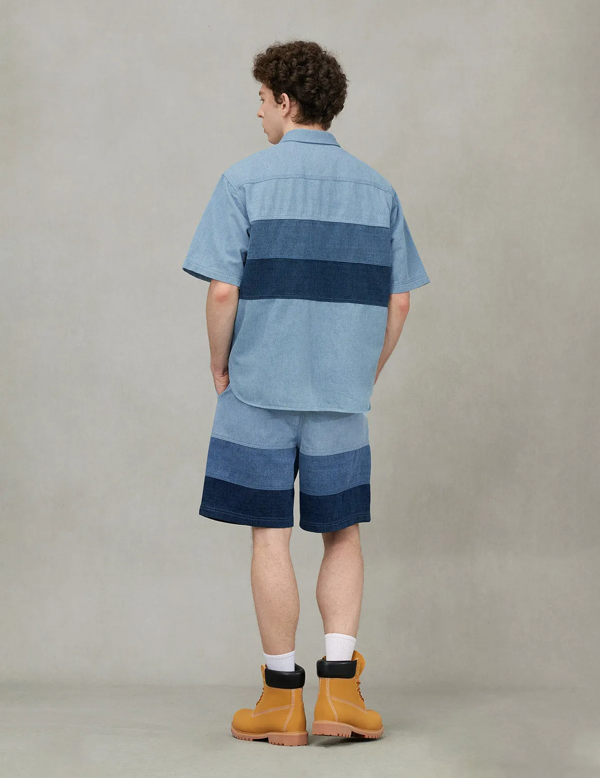 Panel Design Regular Fit Denim Shorts sold by Evisu product image thumbnail 4