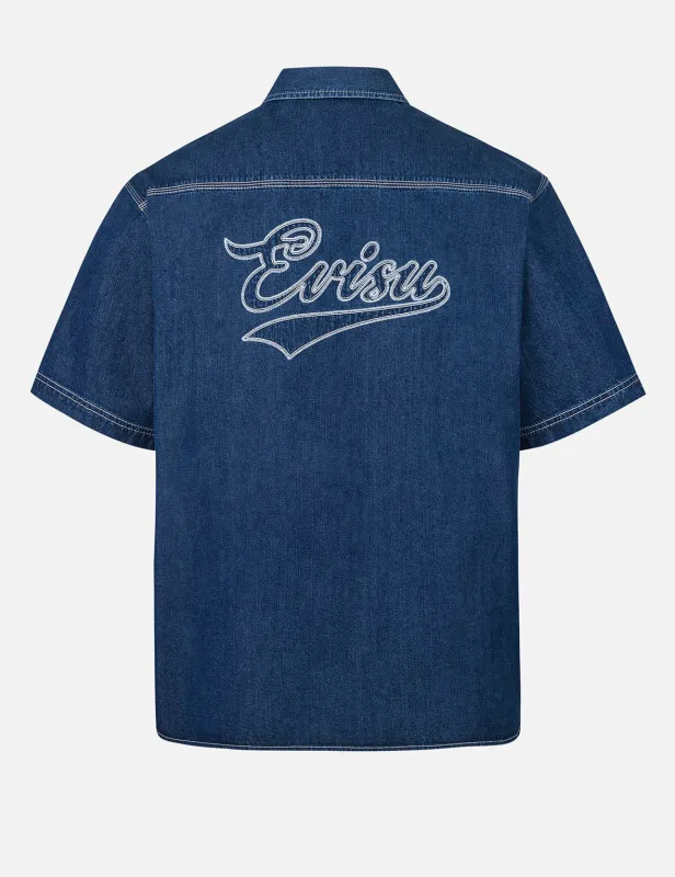 Logo Embroidery Fashion Fit Denim Short-Sleeves Shirt sold by Evisu