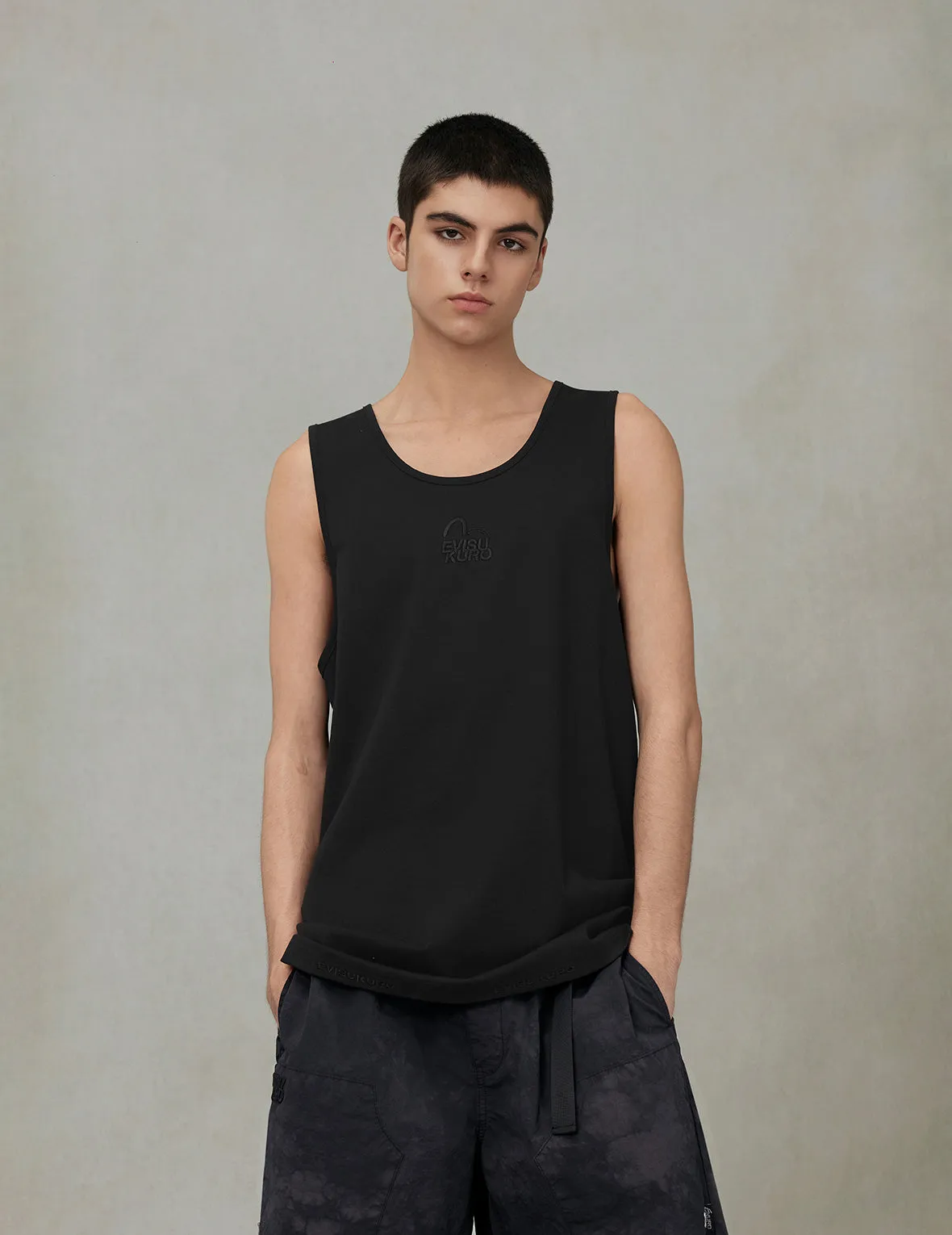 Logo and Seagull Embroidery Relax Fit Tank Top sold by Evisu product image thumbnail 5