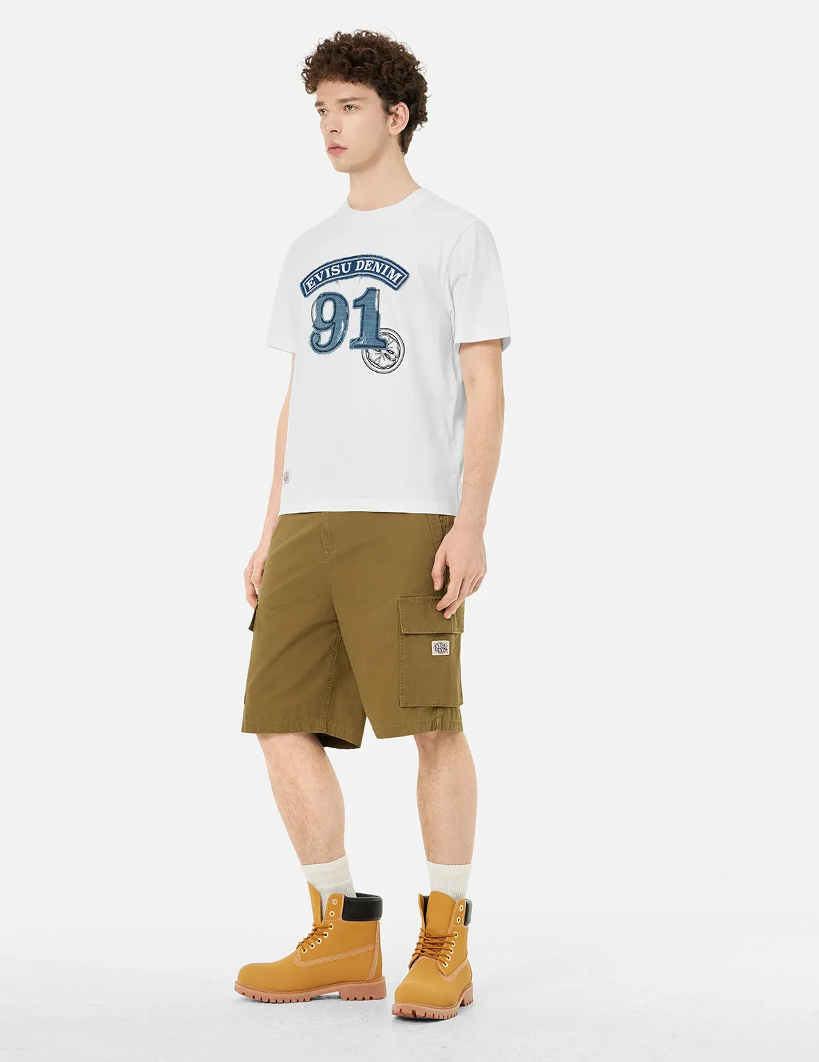Logo and "91" Appliqué Embroidery Relax Fit T-shirt sold by Evisu product image thumbnail 3