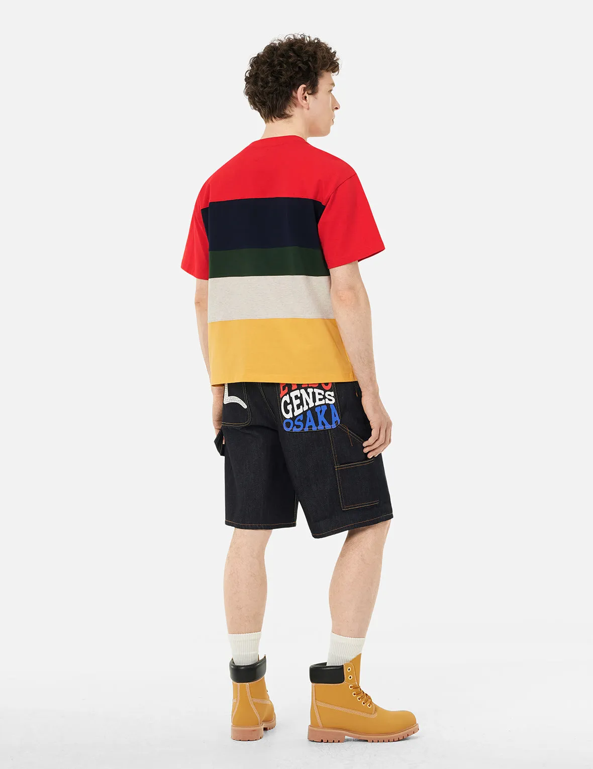 Logo and "91" Appliqué Embroidery Relax Fit Stripe T-Shirt sold by Evisu product image thumbnail 4