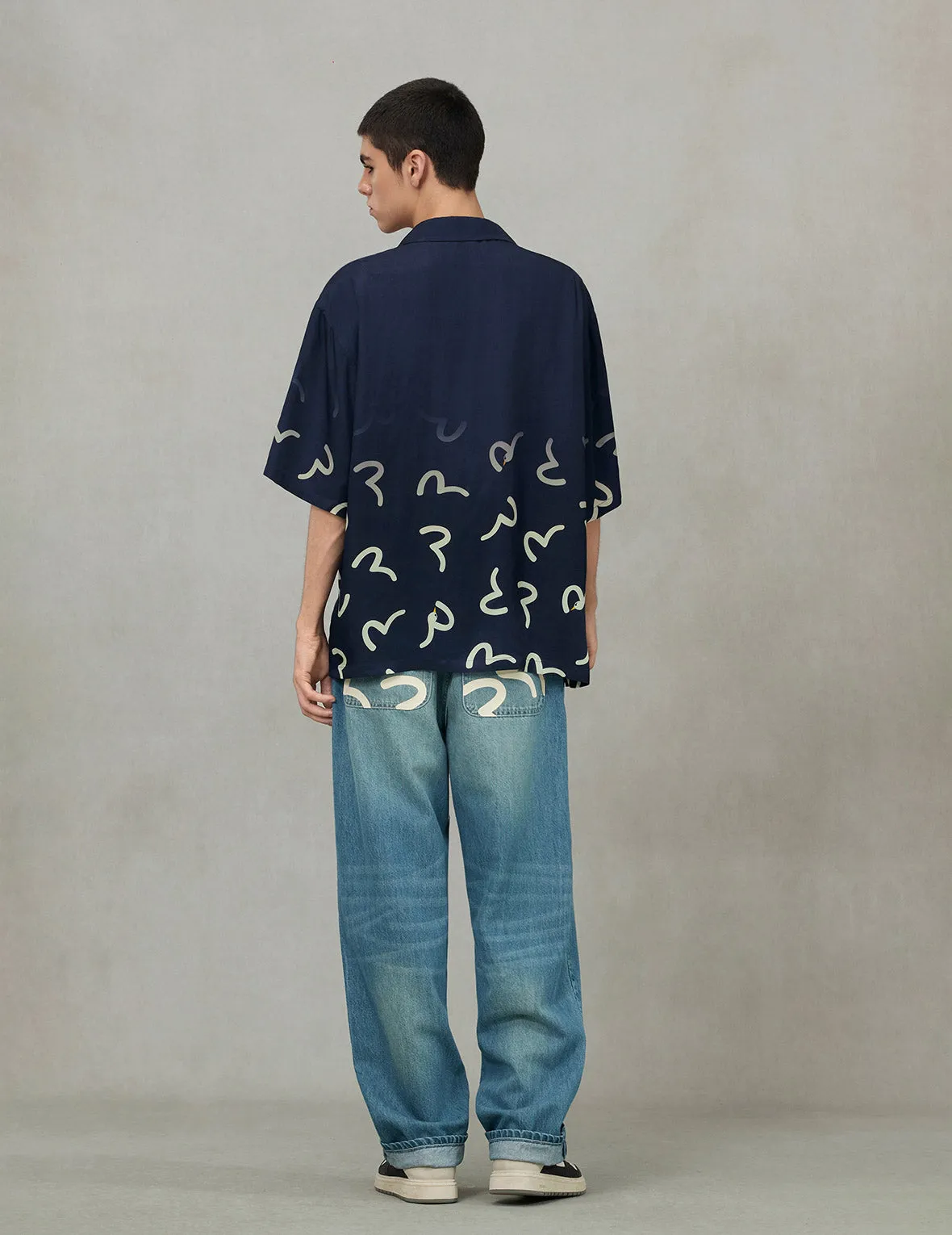 Allover Seagull Print Boxy Short-Sleeve Shirt sold by Evisu product image thumbnail 4