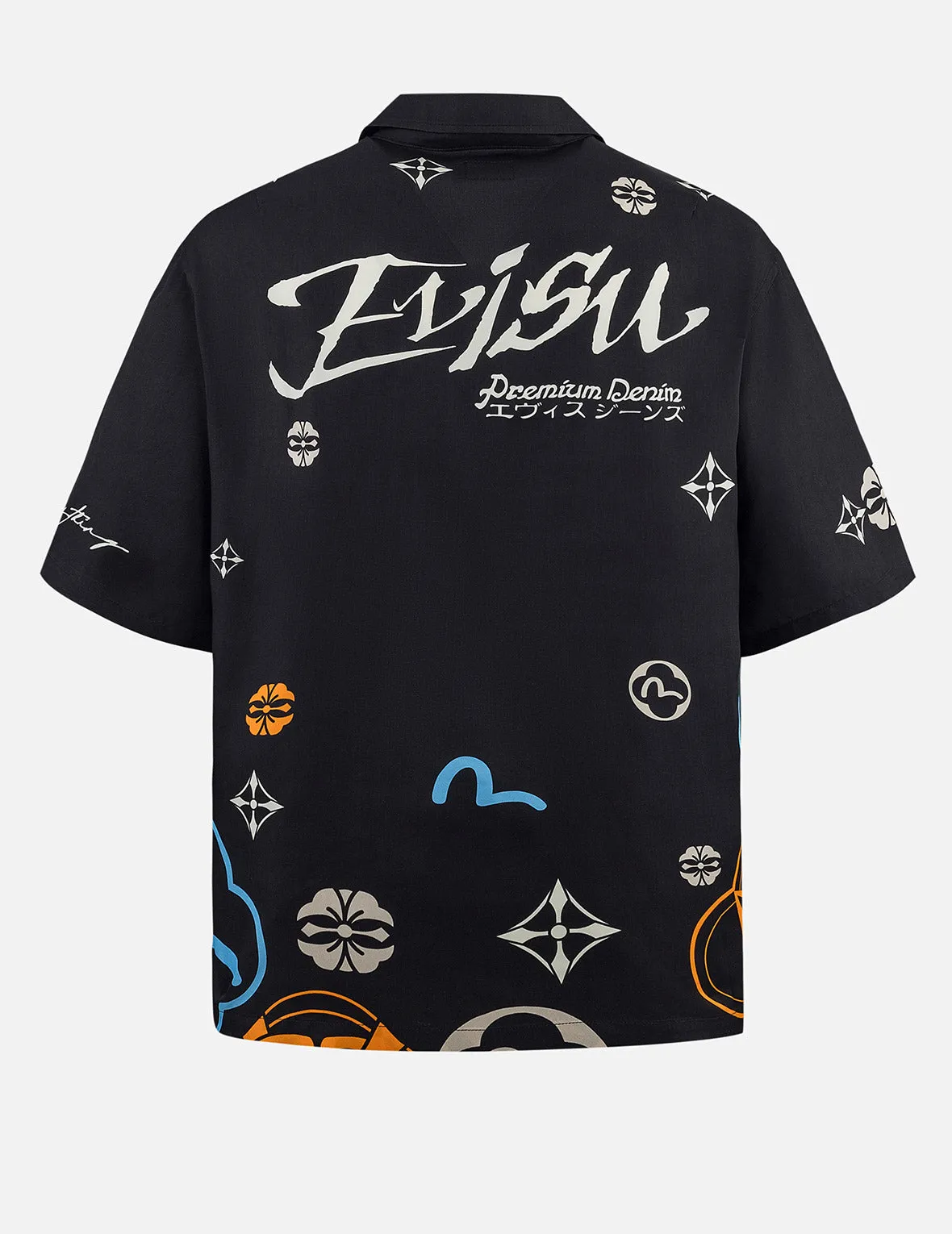 Allover Floral and Seagull Print Boxy Short-Sleeve Shirt sold by Evisu