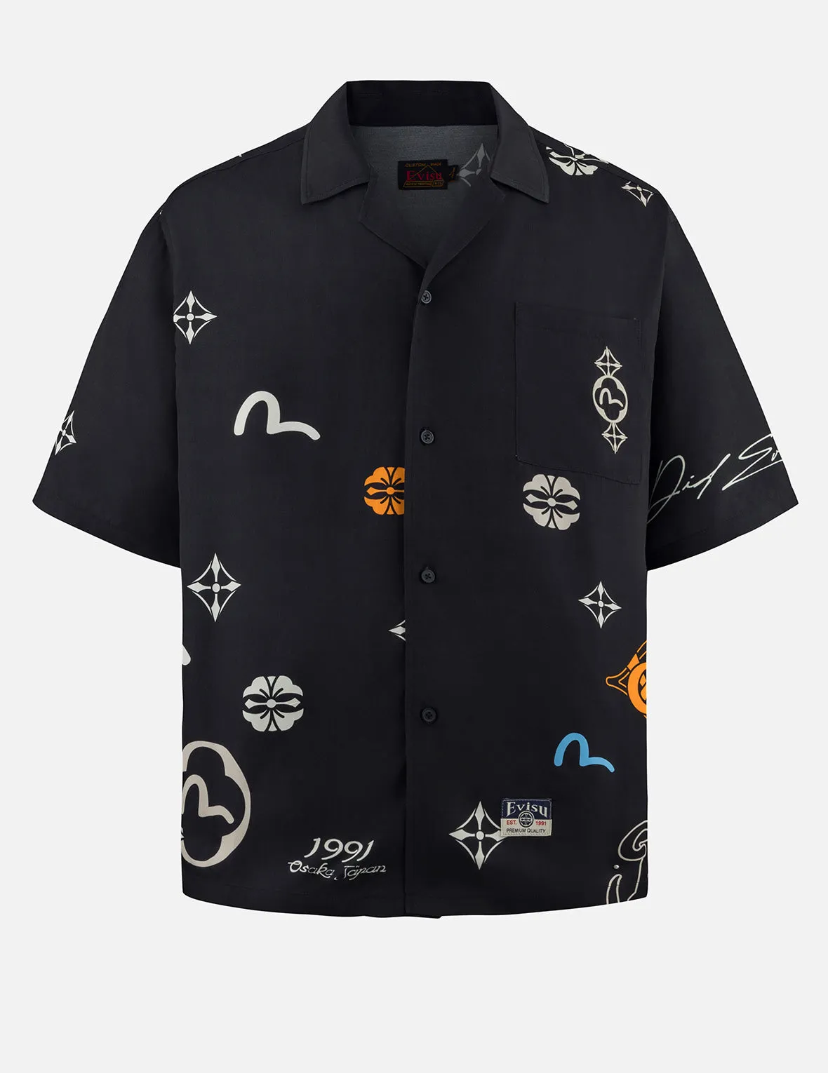 Allover Floral and Seagull Print Boxy Short-Sleeve Shirt sold by Evisu product image thumbnail 2