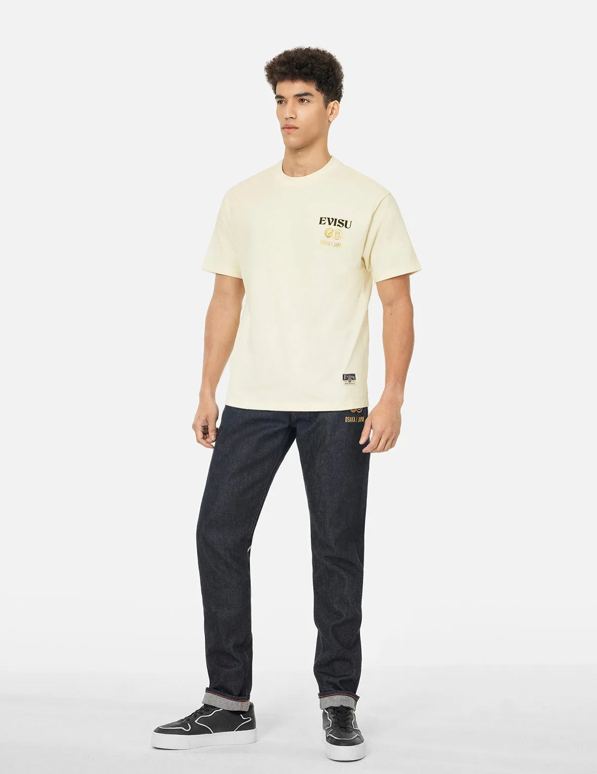 Soaring Snake Daicock Print Relax Fit T-shirt - Cream sold by Evisu product image thumbnail 4