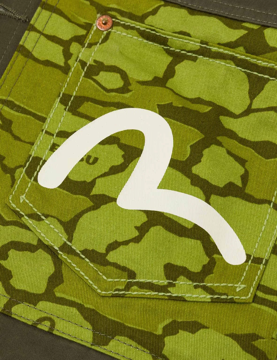 Seagull Print and Hybrid Ishigaki Camouflage Regular Fit Shirt Jacket sold by Evisu product image thumbnail 3