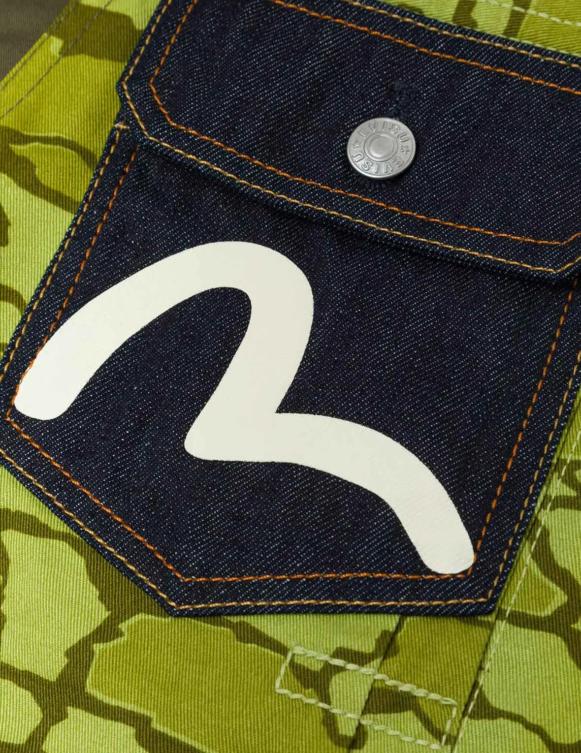 Seagull Print and Hybrid Ishigaki Camouflage Regular Fit Shirt Jacket sold by Evisu product image thumbnail 4