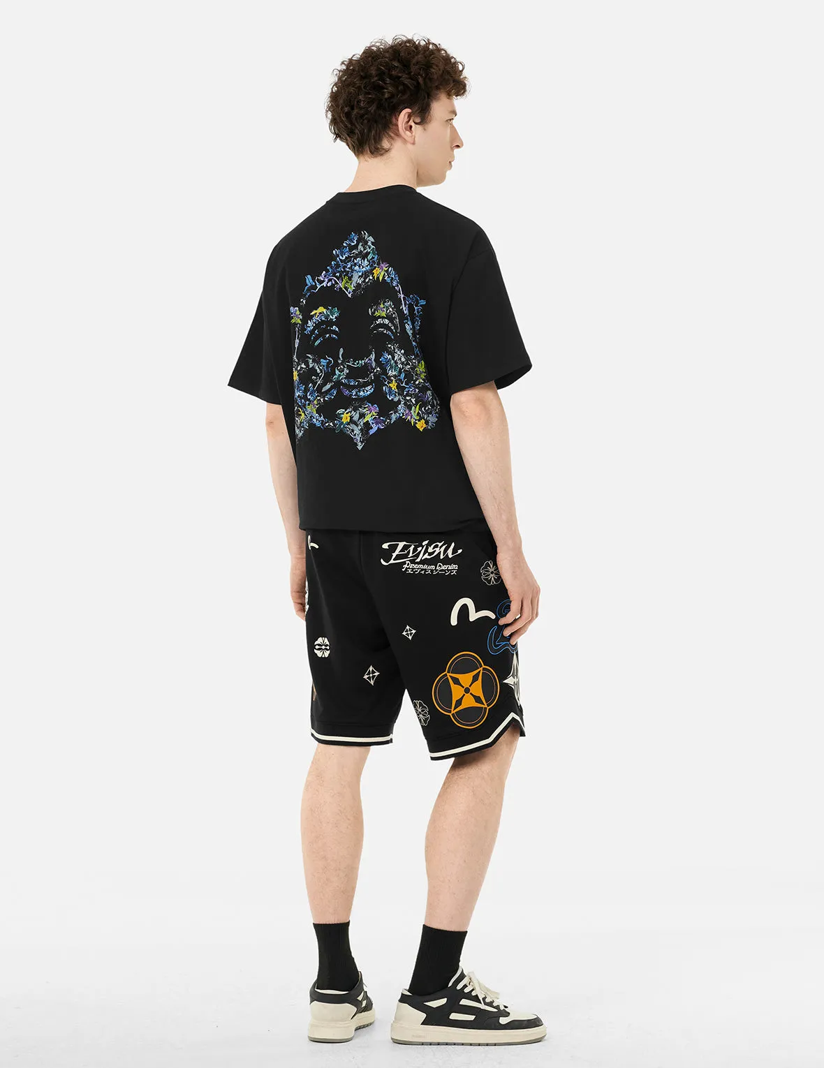 Allover Logo Print Fashion Fit Sweatshorts sold by Evisu product image thumbnail 4